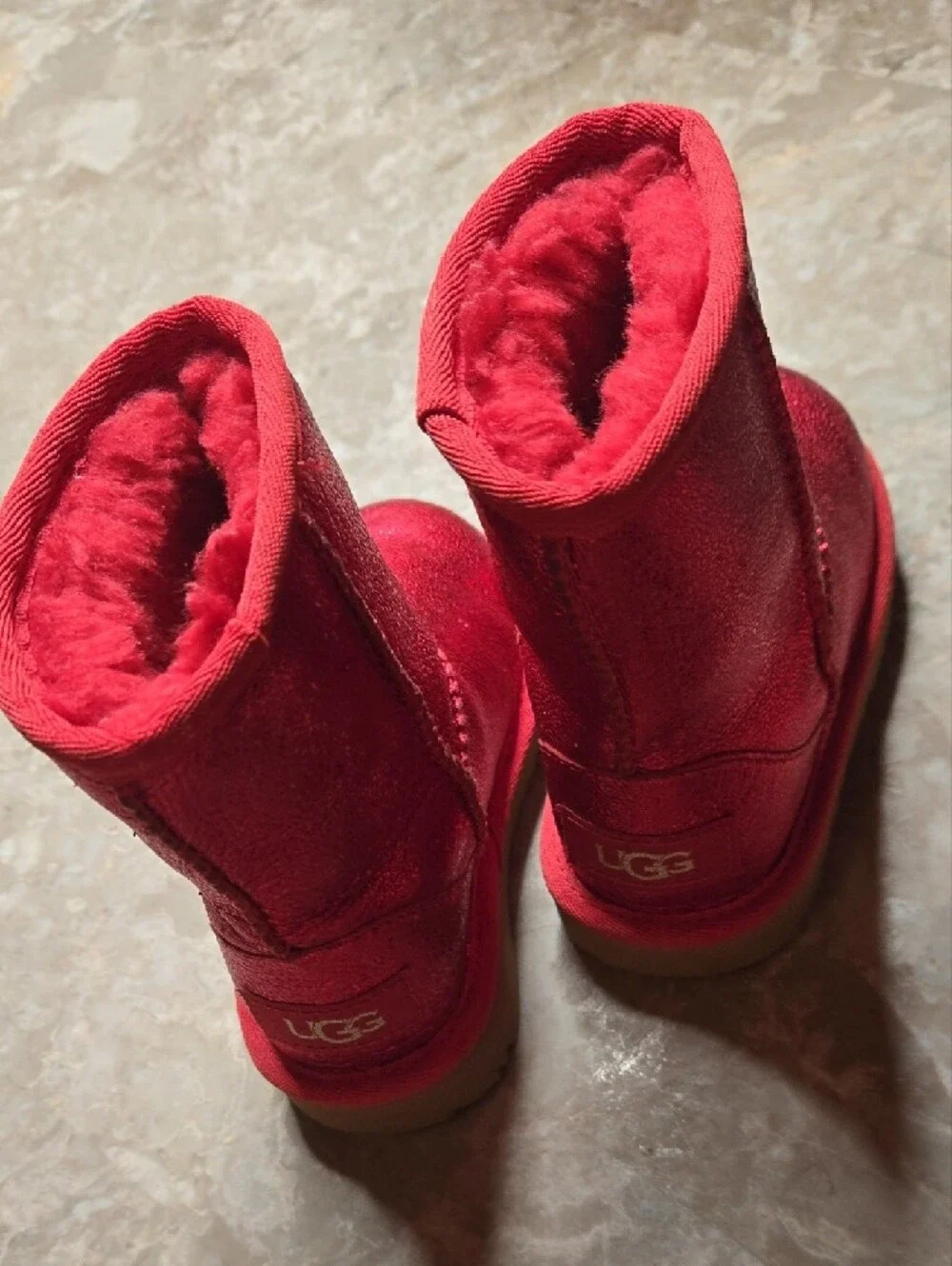 UGG Kids Metallic Red Sparkle Boots